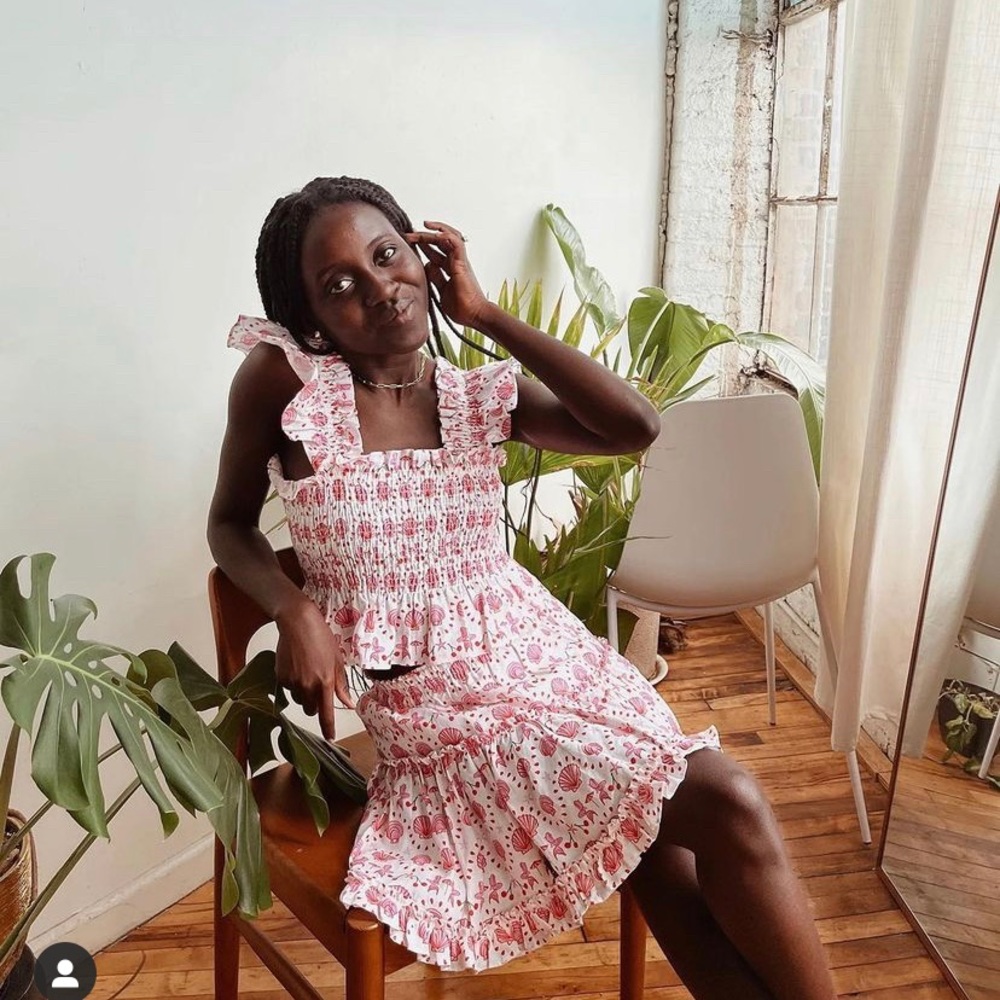 Hill House Paz skirt and crop top in Mermaid linen